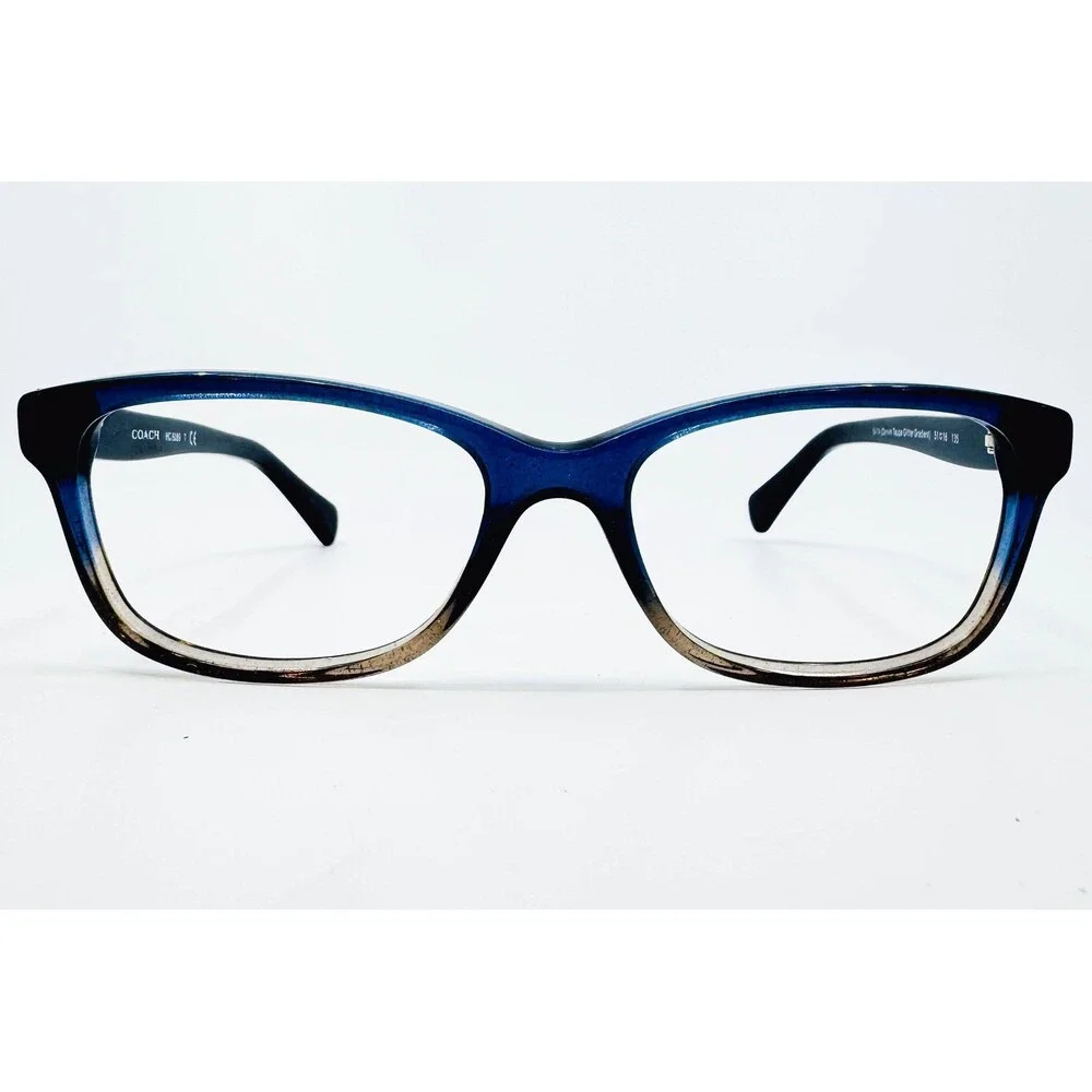 Coach Eyeglasses Womens Blue Denim Taupe Glitter Gradient HC 6089 51-16-135